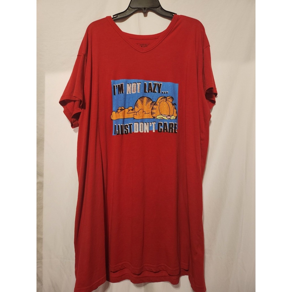 VTG~Garfield & Odie~"I'm Not Lazy, I Just Dont Care"~Sleep Shirt~Size 3X